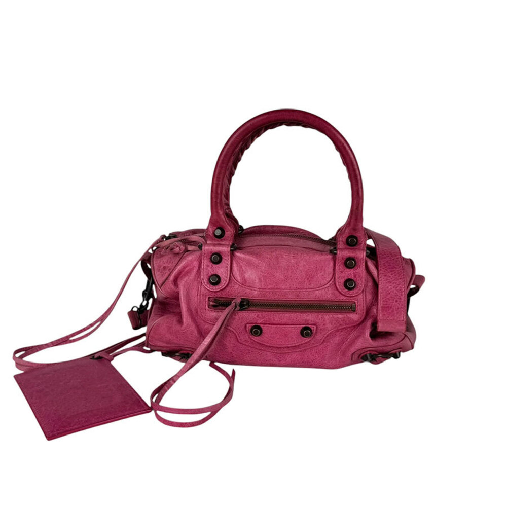 Balenciaga BALENCIAGA Handbag Shoulder Bag Leather Pink Women's z11012
